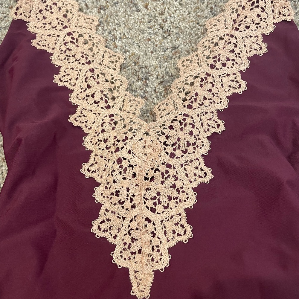 Blue life maroon one piece swimwear